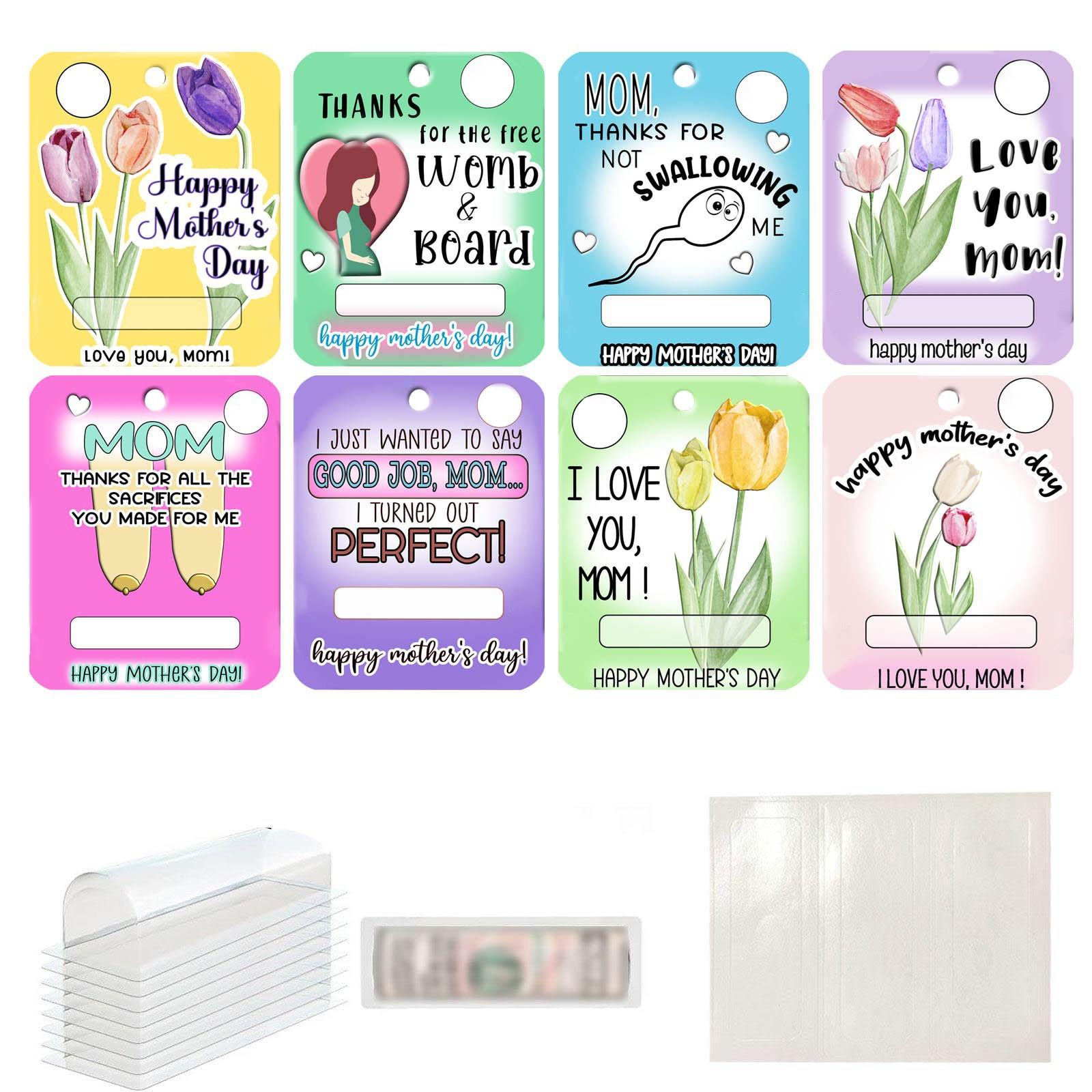 

Набор украшений для кошелька, украшение на День матери, 8 кошельков, подвеска, подарочная карта, подарочная бирка, рождественское украшение и открытка, набор из 8 шт. One Size