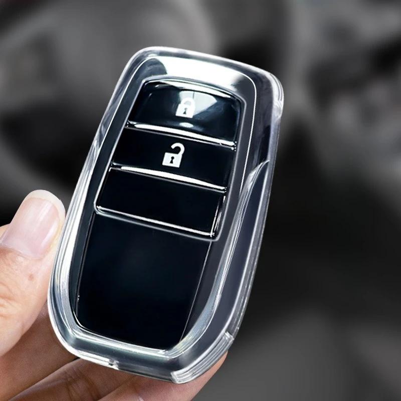 TPU Car Key Case for Toyota Land Cruiser Prado Crown TLK Yaris Cross Hilux Innova Rav4 Fortuner Camry Prius Corolla Avalon CHR
