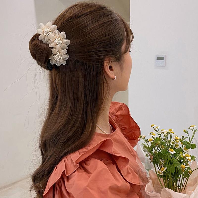 Chiffon Flower Hairbands Sweet Hair Headwear Women Braided Hair Device Hair Accessories Diy Hair Styling Tool