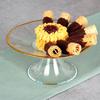 Goldenes Glas Tortenständer für Kuchen, Desserts, Snacks, Tablett 15,5 cm