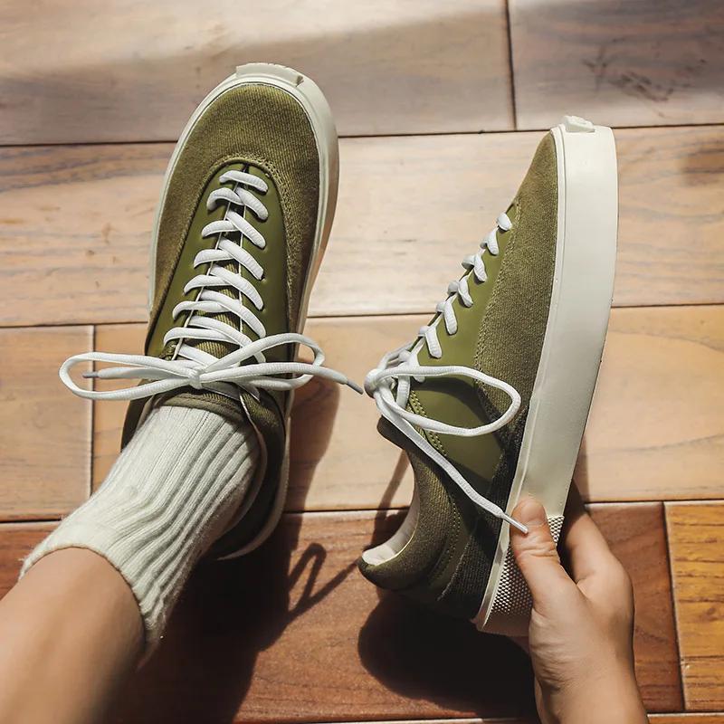 Men Shoes Sneakers 2025 Spring New Canvas Shoes Student Low Top Casual Sport Thick Sole Height Increasing Trend Skateboard Shoes