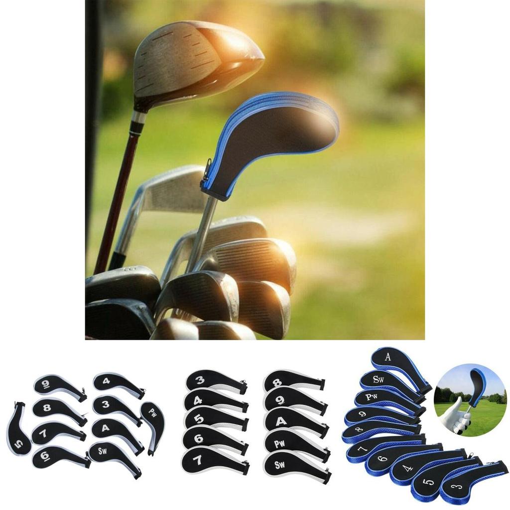 Multicolor Golf Club Iron Headcovers With Zipper And Padded Neoprene Material Pcs)