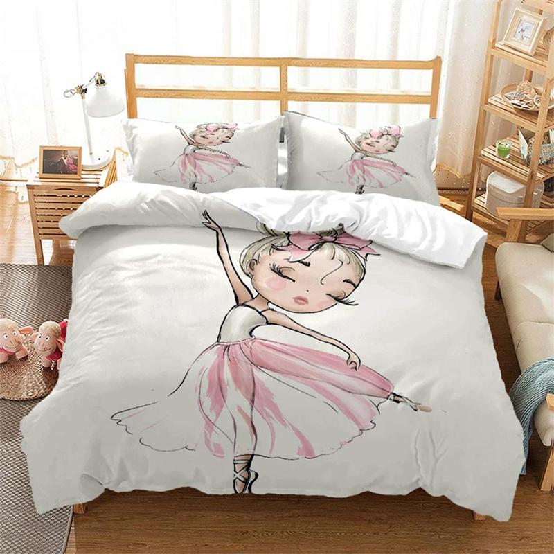 Ballet Girls Minimalist Fashion Bed Three Piece Set Customizable Bedding Set Soft And Comfortable Comforter Bedding Sets