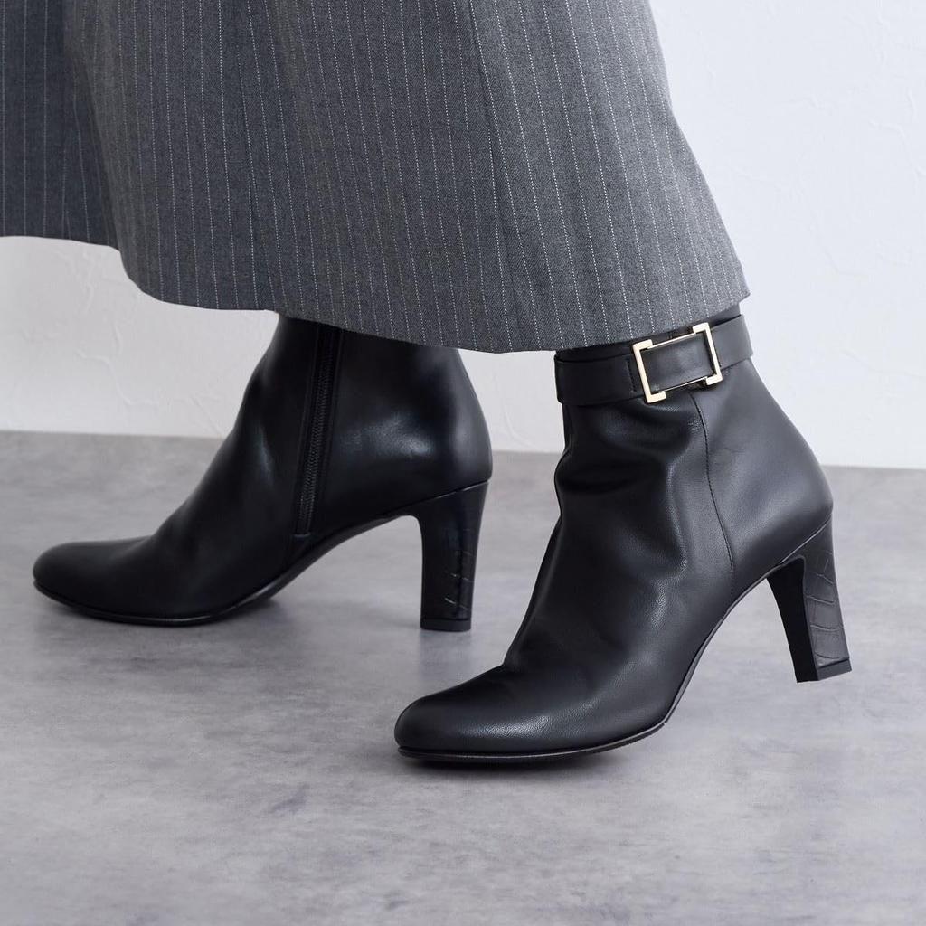 Buckle Heel Black 225 HIMIKO/Himiko/Side Boots/641406
