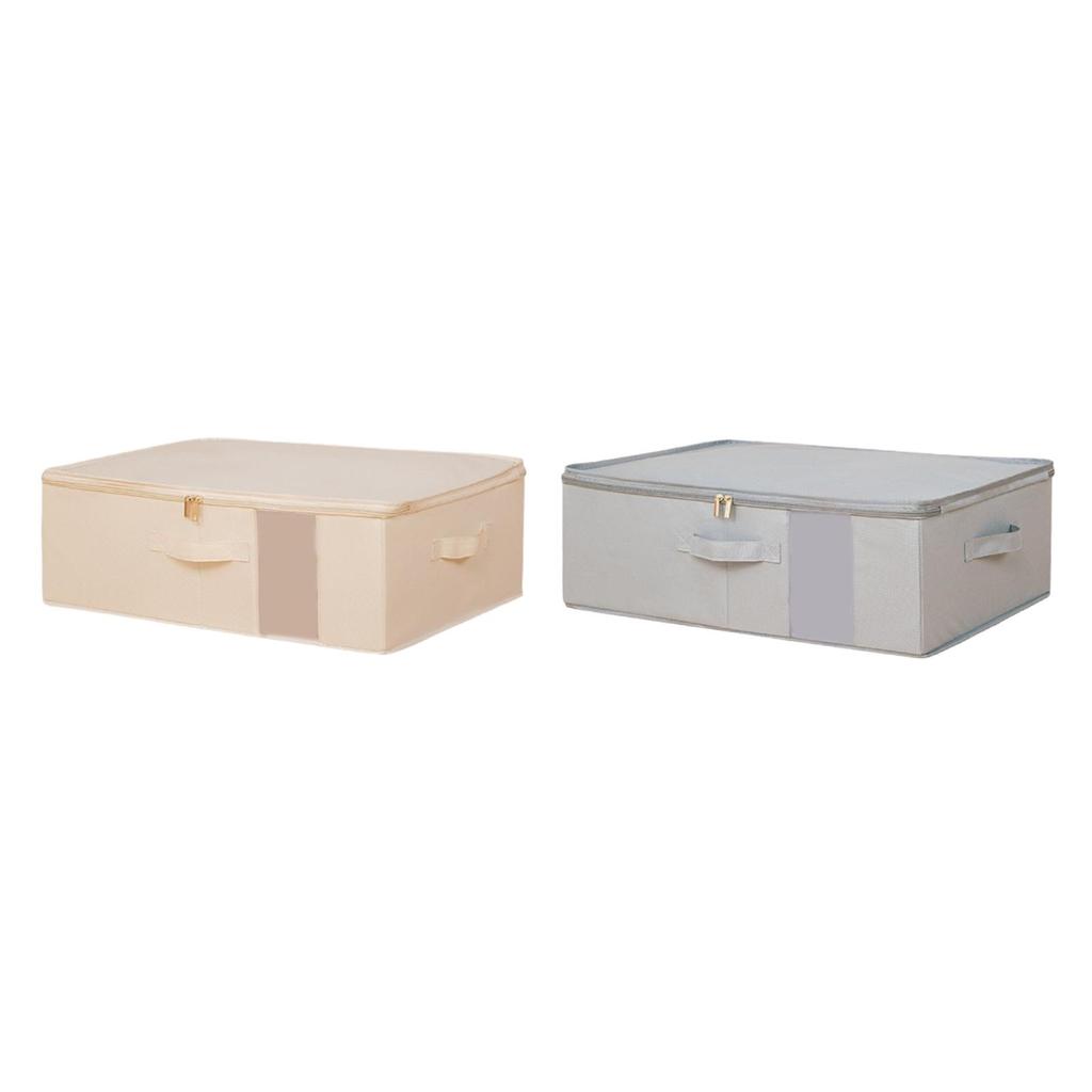 Under Bed Storage Box Portable Lidded Storage Bin for Dorm Study Room Office