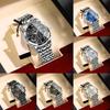Swiss Mens Watch With Luminous Dial Moon Phase Chronograph For Sports And Casual Wear
