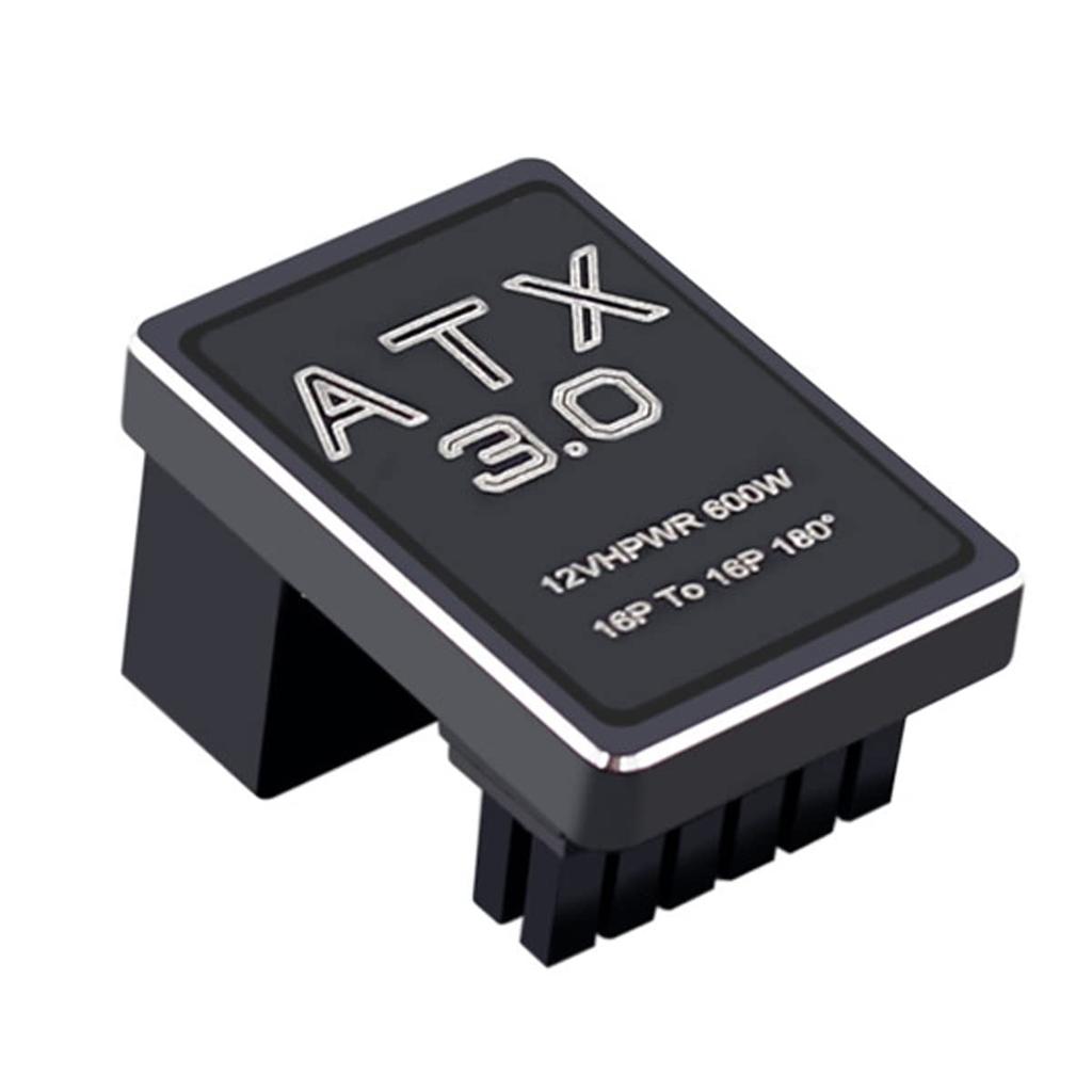 CY Adapter 12VHPWR ATX3.0 PCI-E 5.0 Power Modular Adapter 12+4 Pin to 12+4 16 Pin Downward 360 Degree U-Shape Back Angle 4080 5090TI 16 Pin 12+4P