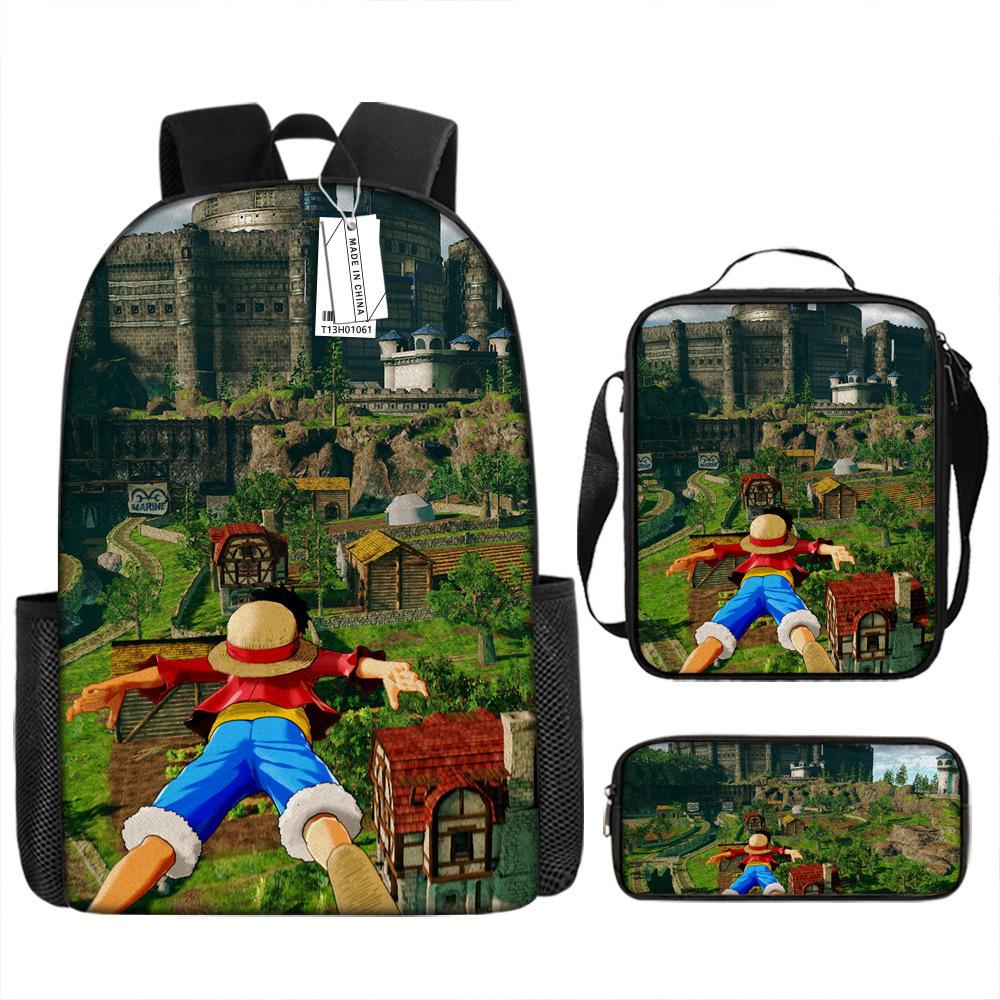 Onepiece Backpack Student School Bag Luffy Backpack Satchel Pencil Case