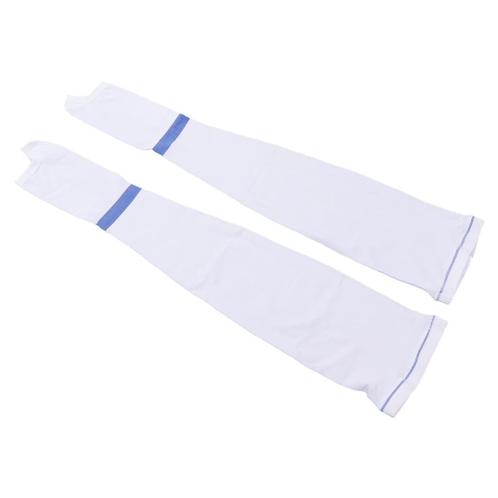 Breathable Hose Compression Stockings Skid Resistant Fatigue Relief Pressure Socks White (XXL)