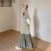 MODIQUE Summer Plus Size Women Loose Casual Patchwork Pleated Cotton Extended Length T-Shirt Long Dresses Female Oversize Short Sleeve O-Neck Dresses