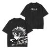 Hot Sale Demon Slayer Graphic Print T-shirt Men Women Vintage Washed Cotton Summer New Tee Streetwear Y2K City Style Cotton Loose Casual Oversized Top