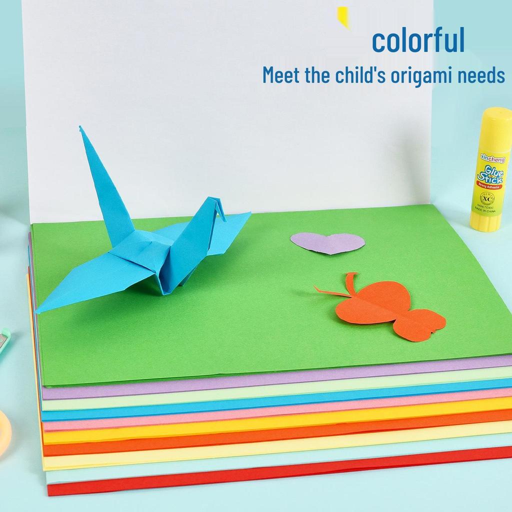 Colored Origami Craft Paper: A4 Thick Cardstock for Kindergarten & Student DIY Projects