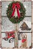 Metal Tin Sign Watercolor Christmas Tree Retro Wall Decor 20x30cm