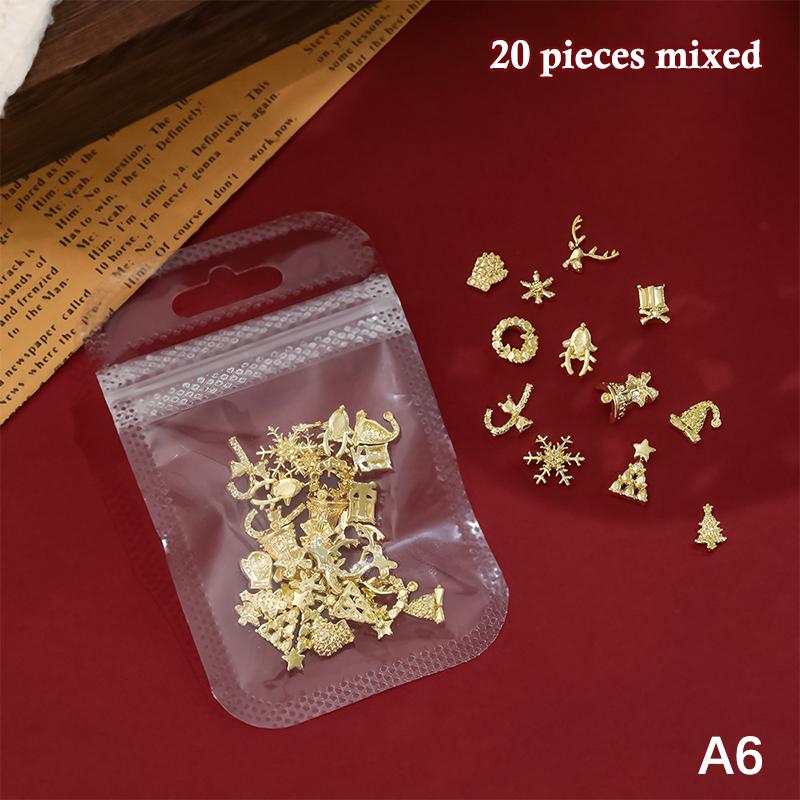 12 Grids 3D Luxury Nail Art Decorations Alloy Shiny Gems Diamond Christmas Nail Charm Diy Nail Accessories
