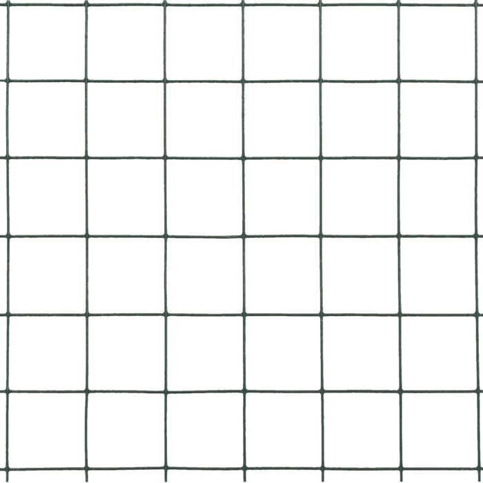 VidaXL Grillage Métal Acier Revêtement PVC 25x1,5 m Carré Vert Clôture Jardin 143636
