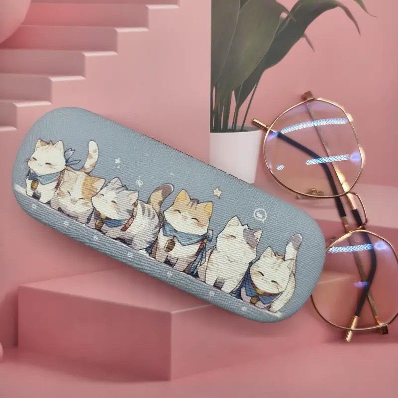 1 Pezzo Scatola Elegante e Conveniente per Occhiali da Sole Custodia Rotonda Carina a Forma di Gatto per Custodire Lenti a Contatto per Prescrizione