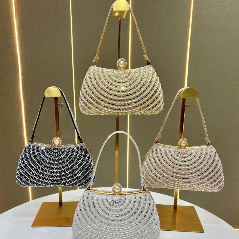 Retro Pearl Handbag, Fashionable Single-shoulder Crossbody, Light Luxury and High-end Evening Bag Casually