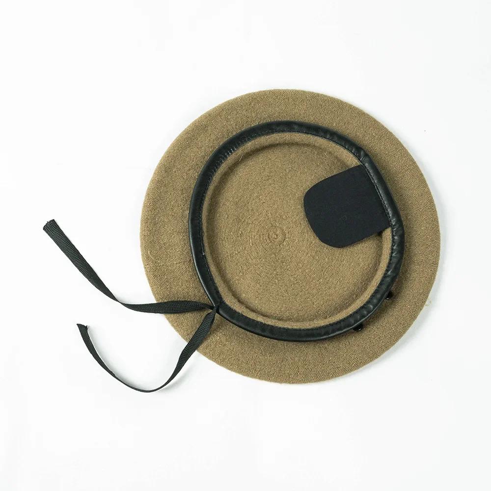 Béret adjustable unisexe en pure laine Grande taille Bérets militaires de l'armée Grande Tête Soldat Diable Hiver Chaud Large Chapeaux de Peintre S-XL 62cm