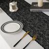 1pc Black Polyester Lace Spider Web Table Runner | American Halloween Party Gift Home Dining Decor, Ghost Festival, Festive Tabletop Accessory