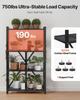4-Tier Foldable Storage Shelf with Wheels 26 X 13 X 46-inch Metal Shelving