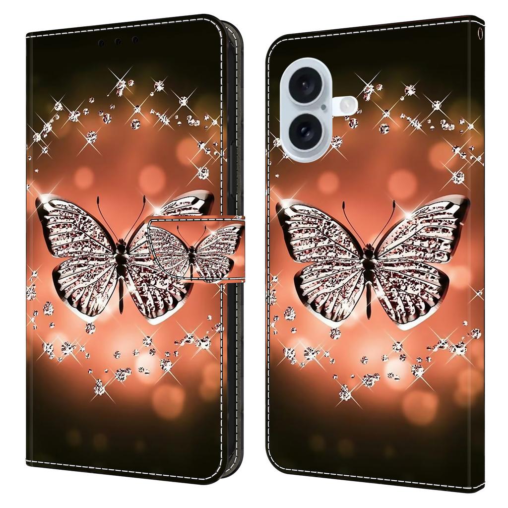 For iPhone 17 Case 3D Pattern PU Leather Wallet Phone Cover with Stand