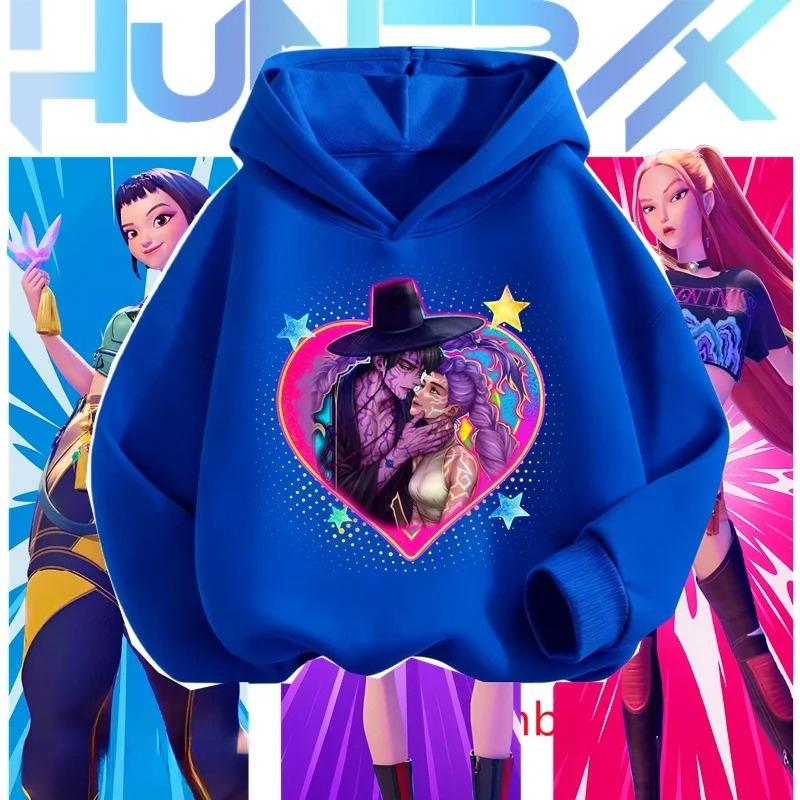 

Kpop Demon Hunters Girls Hoodie Kids Soft Warm Comfortable Round Neck Anime Print Hoodies & Sweatshirts 160cm синій
