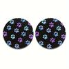 2pcs Blue Purple Multicolor Paw Absorbent Car Cup Holder Coasters, Car Interior Accessories For Women & Men, Cup Coasters For Car Vehicles & Home Desk