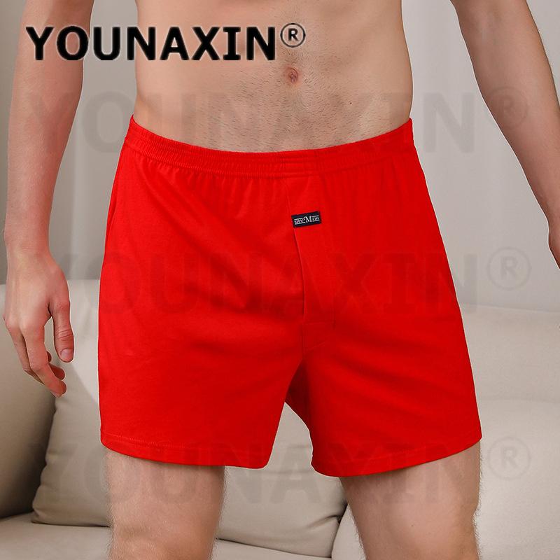 Men's Cotton Boxer Briefs High Waist Casual Plaid Pajama Shorts Plus Size Big Underwear Home Sleep Bottoms M L XL 2XL 3XL