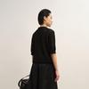 LESS 2025 Autumn Casual Short-Sleeve Polo Knit Top