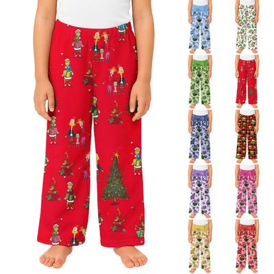 Children's Winter Pants Full Length Long Trousers Printed Pants