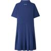 Skechers Classic Series Polo Collar Breathable Comfortable Solid Color Versatile Short Sleeve Dress Women dresses Medieval-Blue L225W030-007D
