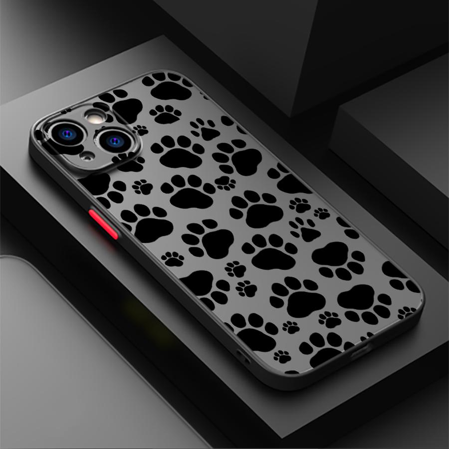 Case for iPhone 17 Pro Max 15 16 Plus 11 Air 13 Mini 7 8 SE XS XR 14 12 Funda Back Phone Cover Cute Pet Paw Prints