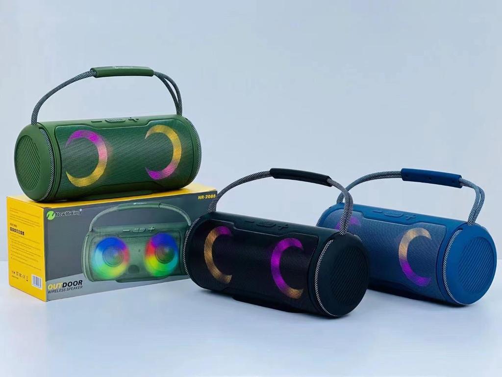 Bluetooth Outdoor Speaker with Lights NR2088 - Portable Wireless Speaker with Subwoofer