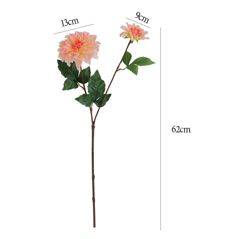 Artificial Wet Feeling Single Dahlia Artificial Flower Home Living Room Decoration Valentine'S Day Wedding Party Decoration