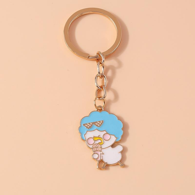 Cartoon Animal Dog Keychain Enamel Love Heart Charms Keyrings for Car Key Souvenir Gifts for Women Men Handbag Key Chains
