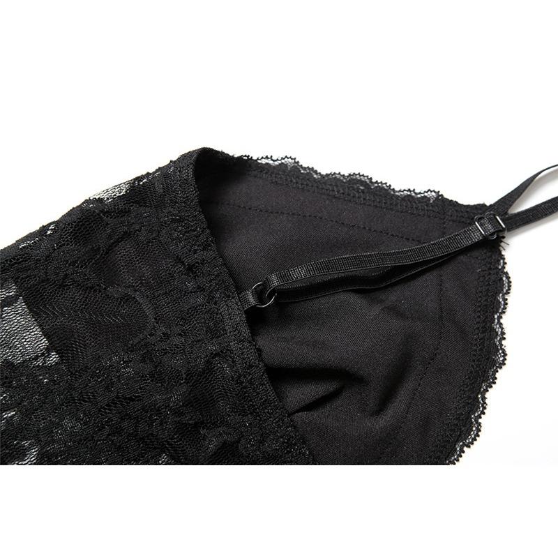 Ladies Spice Street Irregular Design Lace Patchwork See-through Backless Dress