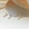 925 Sterling Silver Tea-Colored Teardrop Crystal Stud Earrings - Women's Summer Earrings with High Design Sense