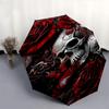 Skull Roses Themed Automatic Opening and Closing Umbrella, Brightly Colored 8 rib Portable Umbrella, Suitable for Men and Women, A Perfect G