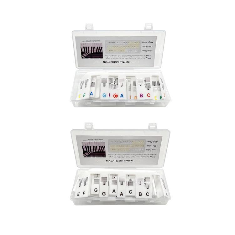 Removable Silicone Piano Note Stickers for Beginners - 88-Key Keyboard Guide