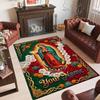 Virgin Mary Theme Crystal Velvet Rug Personalized Custom Name Text Soft Floor Mat Home Decor