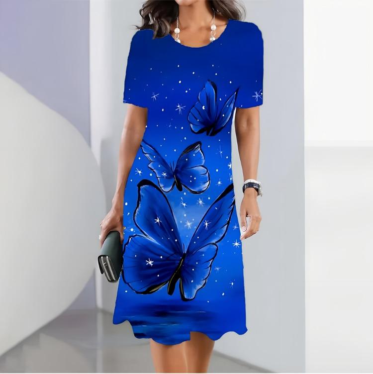 

Elegant Floral Print Beautiful Plus Size Women Summer Midi Dress One-piece Dresses Female 5XL