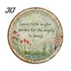 Weatherproof Iron Plaque Round Garden Metal Sign, Retro Distressed Wall Decor, Weather Resistant Decor Vintage Art for Outdoor Courtyard Patio