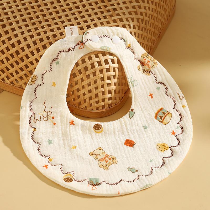 Newborn 6 Layer Gauze Bibs Ultra Soft Absorbent Anti Spit Up Cartoon Baby Drool Bibs Breathable And Comfortable For Infants