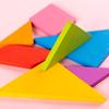 Kids' Colorful Wooden Tangram Puzzle with Instructions In Metal Box - Educational Toy