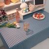 Simple Decor Dust-proof Plaid Tablecloth Rectangular Wrinkle Free Dining Table Protector INS Washable Ins Table Cloth Student