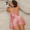 Short Skirt Pajamas Women's Ice Silk Silk Suspender Skirt Thin Sexy Backless Summer Nightdress