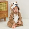 Baby Toddler Flannel Animal Warm Zip-Up Romper for Daily Wear