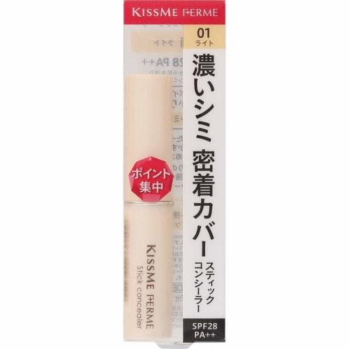 

Kiss Me FERME Stick Concealer 01 Light 3.2g Маскирует темные пятна Водостойкий