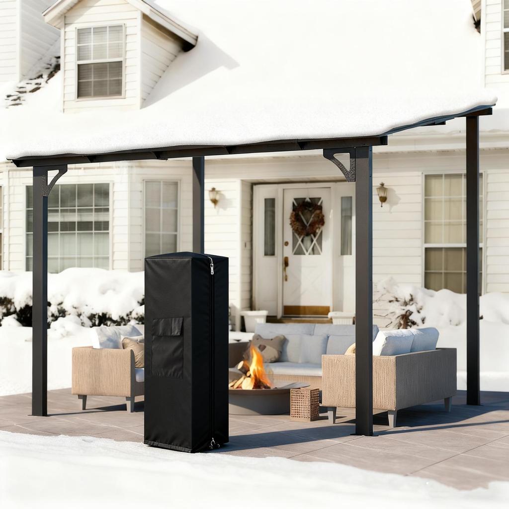 Patio Heater Covers Adjustable Protector Waterproof With Zipper Heat Lamp Cover For Outside Winter Home Air Conditioner Exterior