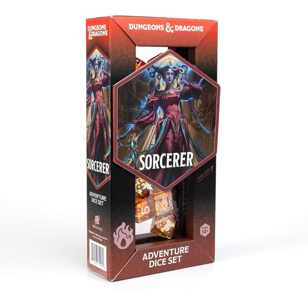 Sirius Dice D D aDventure Dice  Sorcerer Class  Orange  Magician Class  Orange